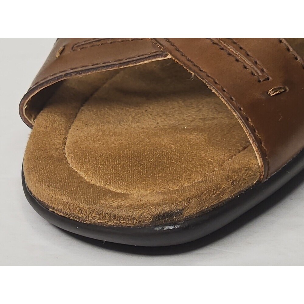 Thom McAn Willa Brown Leather Wedge Sandals Womens Slip On Size 8.5 M 50077 EUC - Picture 4 of 11